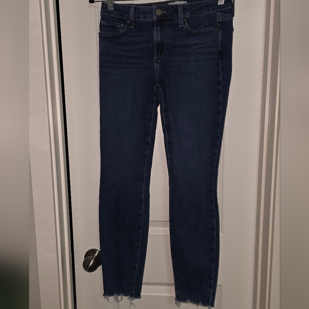 PAIGE Indigo Jubilee Distressed Verdugo Ankle Skinny Jeans Size 28x 27 (Cropped)